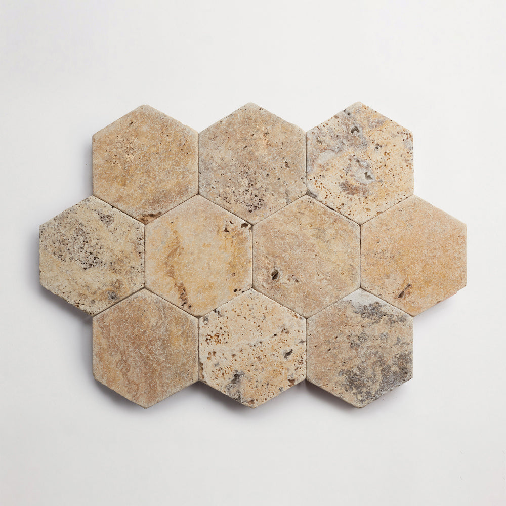 Pemberley Pavers | Hex | Pumice | Tumbled