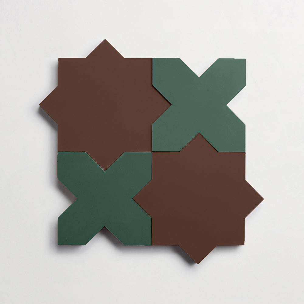 Pavimenti | Savoy | Chestnut Star + Forest Cross | Matte | (Bundle)