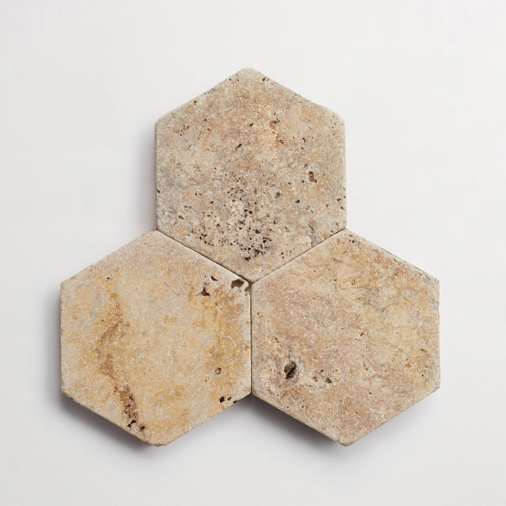 Pemberley Pavers | Hex | Pumice | Tumbled