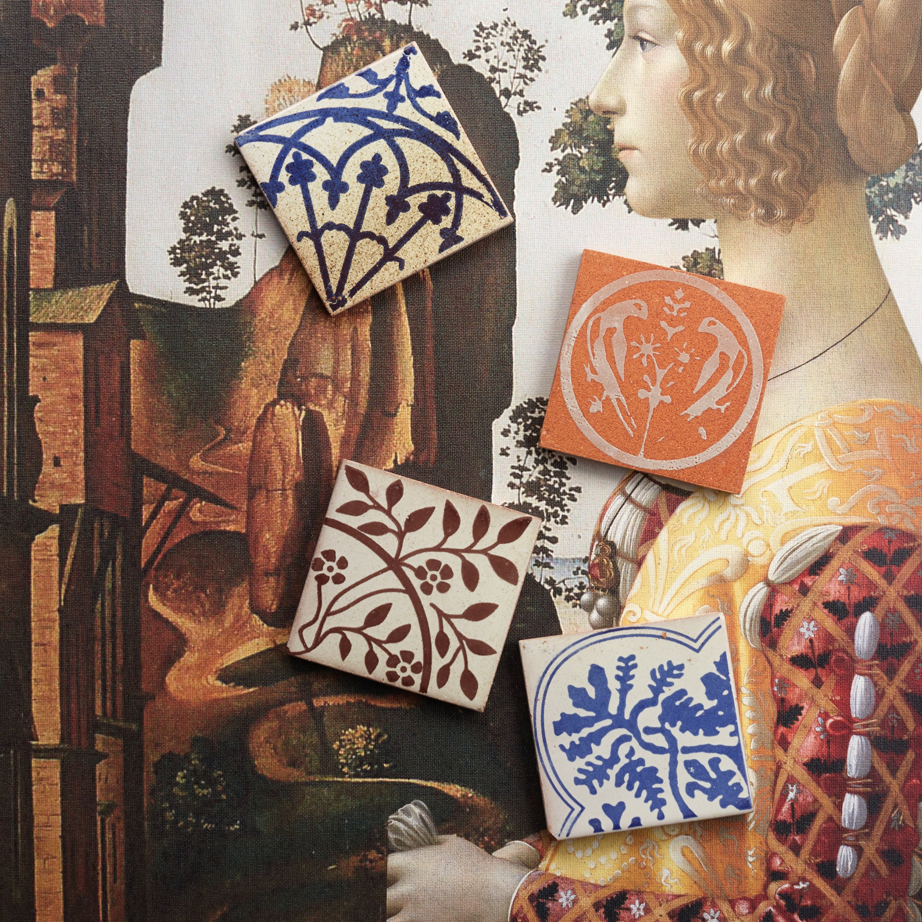 Terracotta Tile | 4x4 | White, Blue | Brocket | OUTERclé
